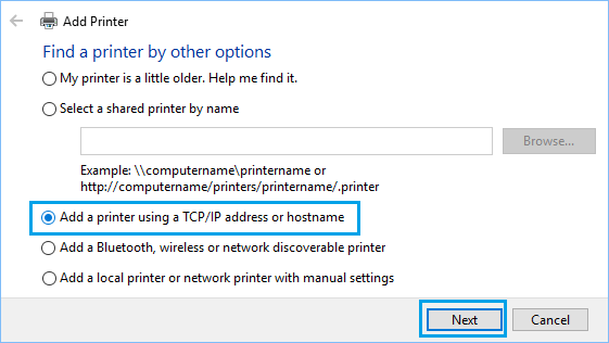 how-to-connect-to-printer-using-ip-address-windows-10